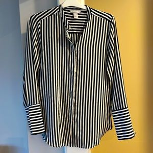 H& M Silky long sleeve striped shirt.